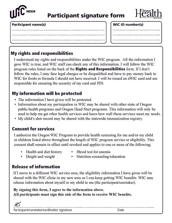 Participant Signature Form