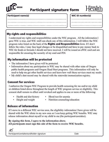 Participant Signature Form