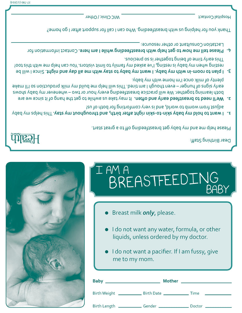I Am A Breastfeeding Baby - Crib Card