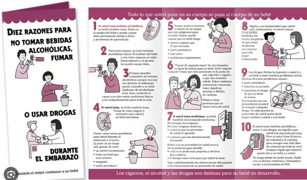 Ten Reasons Not To Drink, Smoke Or Use Drugs During Pregnancy - Brochure