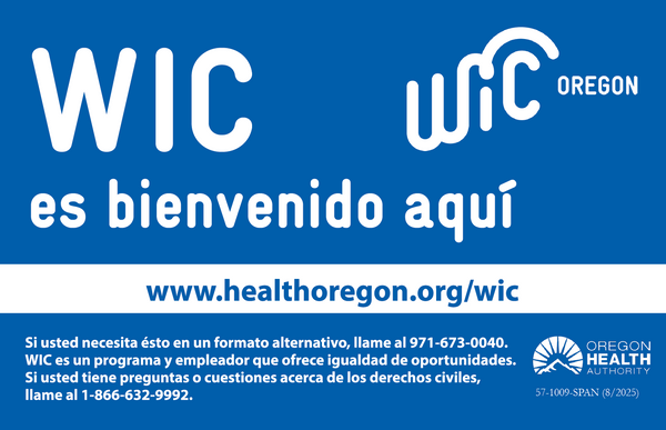 "WIC Is Welcome Here" Window Cling Sign