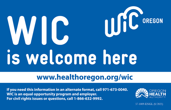 "WIC Is Welcome Here" Window Cling Sign