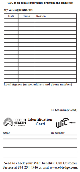 WIC Identification Card