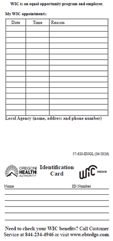 WIC Identification Card