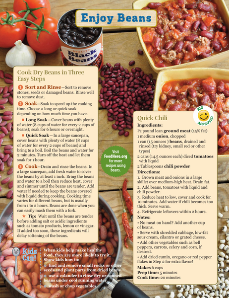 Bean Basics Food Hero Handout