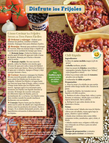 Bean Basics Food Hero Handout