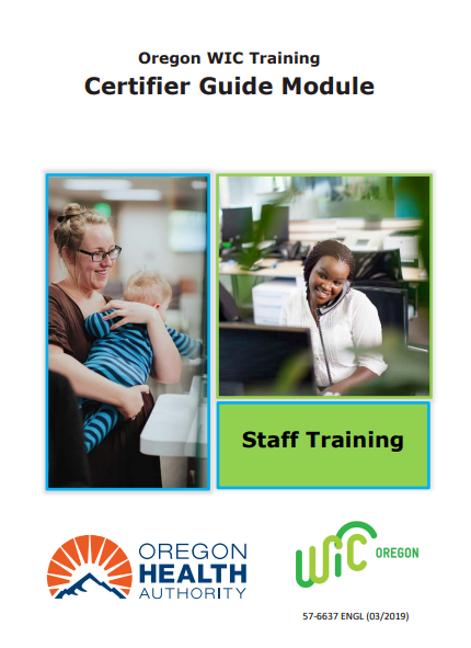 Oregon WIC Certifier Guide Training Module