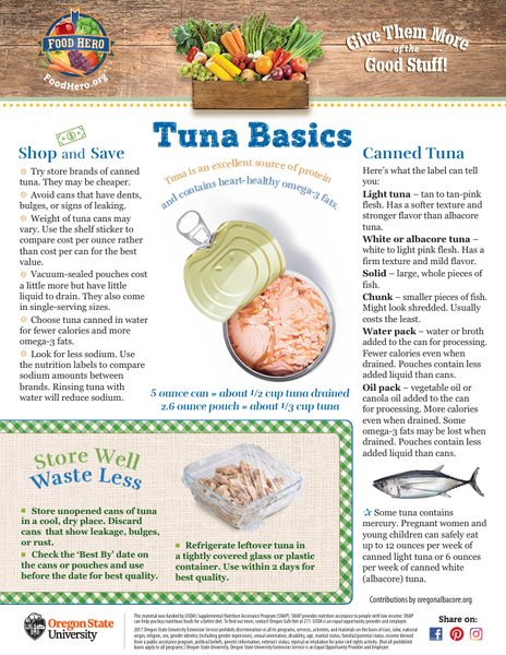 Tuna Basics - Food Hero Handout