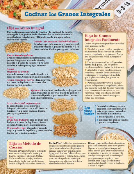 Whole Grain Basics Food Hero Handout