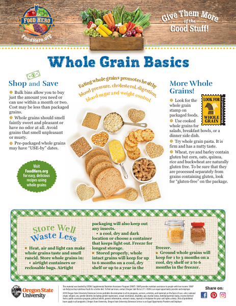 Whole Grain Basics Food Hero Handout