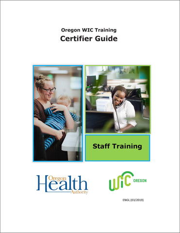 Oregon WIC Certifier Guide Training Module - OUT OF STOCK