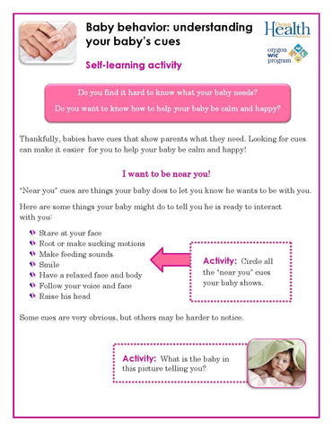 Understanding your baby's cues - self-paced lesson - DOWNLOAD ONLY