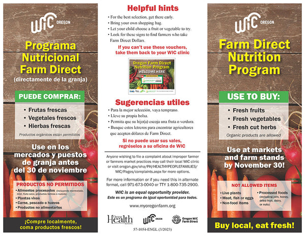 Farm Direct Nutrition Program materials